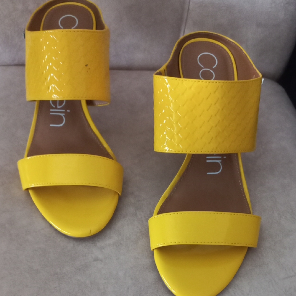 Calvin Klein Women's Bright Yellow Sandals